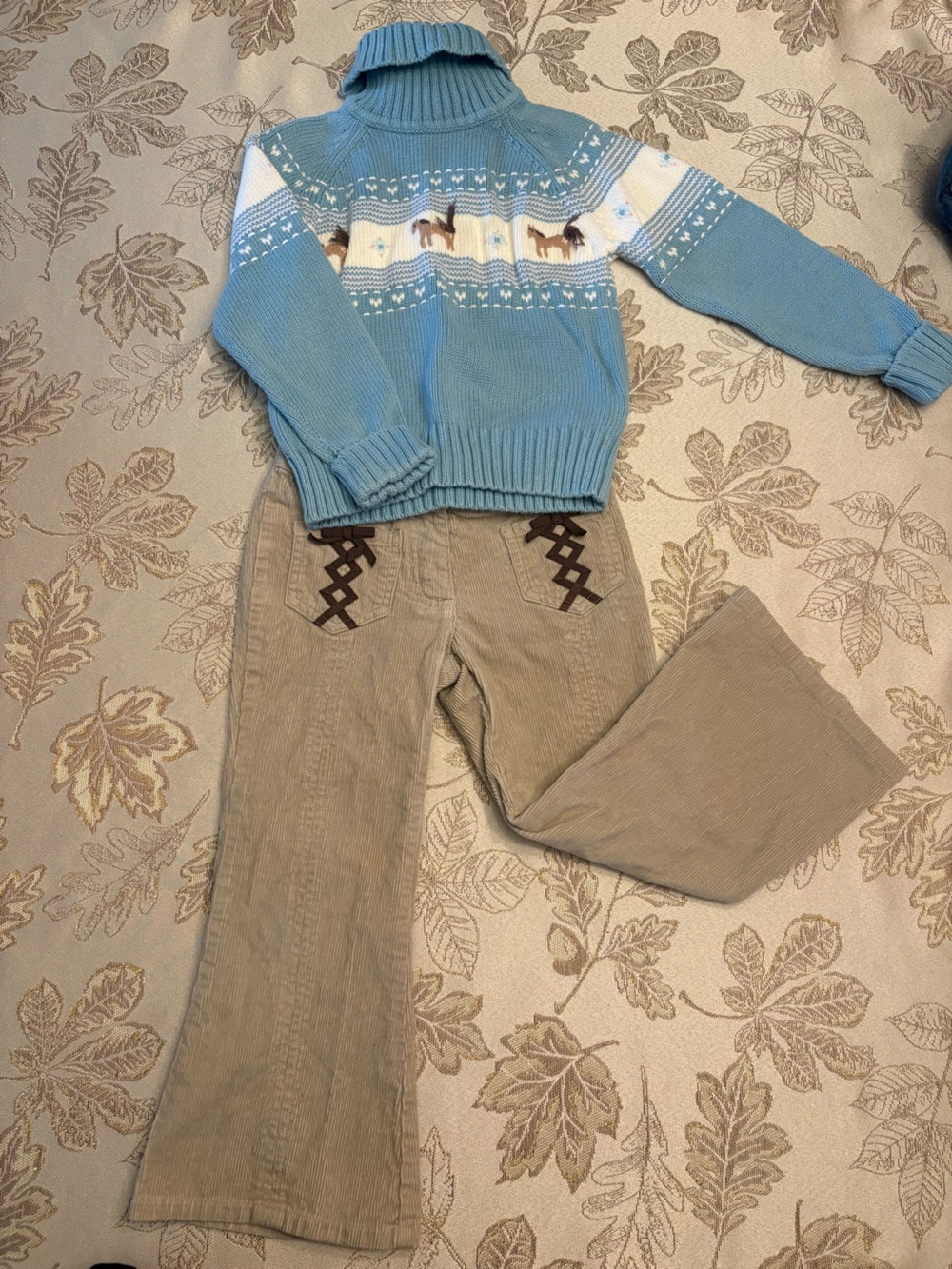 Vintage Gymboree Horse Sweater & Corduroy Pants Set Size 4/5